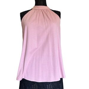 Gibson Soft Pink Rosewood Sleeveless Halter Relaxed Fit Top Medium